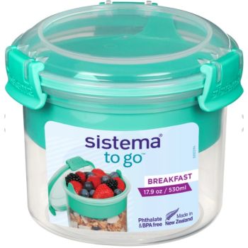 Sistema To Go breakfast bowl with compartments pink 530ml